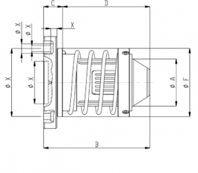 Spanndorn mit Federauswurf